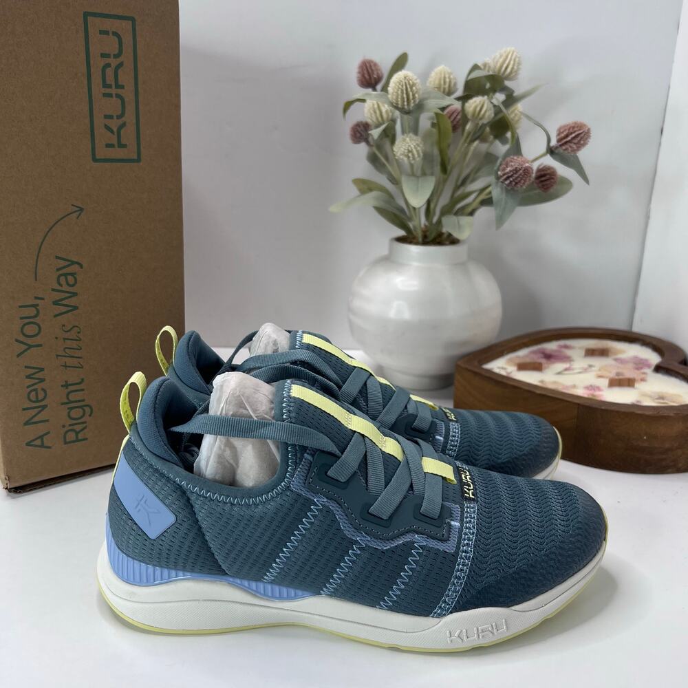 Kuru Stride Move Novaknit Slip On Comfort Sneaker Blue Gray Women 7.5M NWB